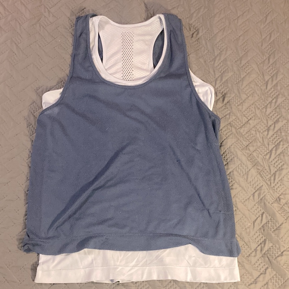 Two Layer Blue Workout Tank